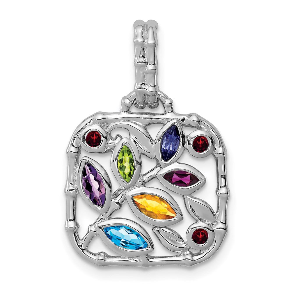 Polished;Sterling silver;Multi-colored