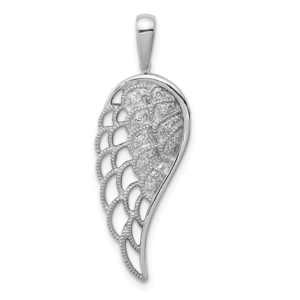 Solid;Polished;Sterling silver;Diamond;Textured