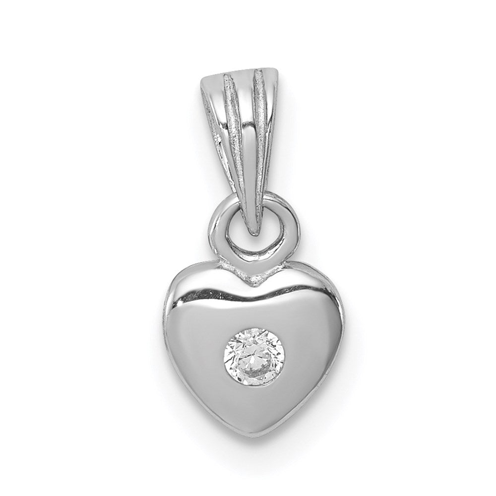 Polished;Sterling silver;CZ