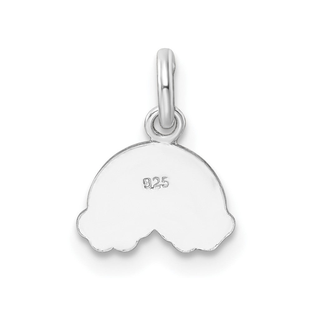 Sterling Silver RH-plated Polished & Enameled Rainbow Children's Pendant
