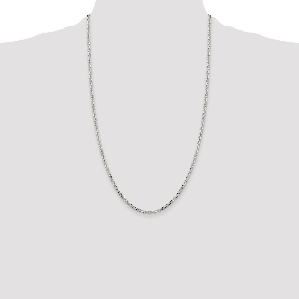 Sterling Silver 2.75mm Diamond-cut Forzantine Cable Chain