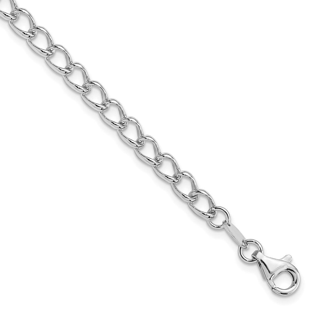 Solid;Polished;Sterling silver;Fancy lobster;Rhodium-plated