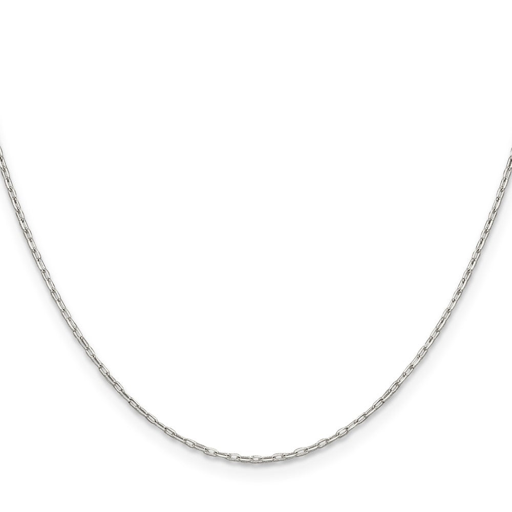 Sterling Silver 1mm Diamond-cut Long Link Cable Chain w/4in ext.