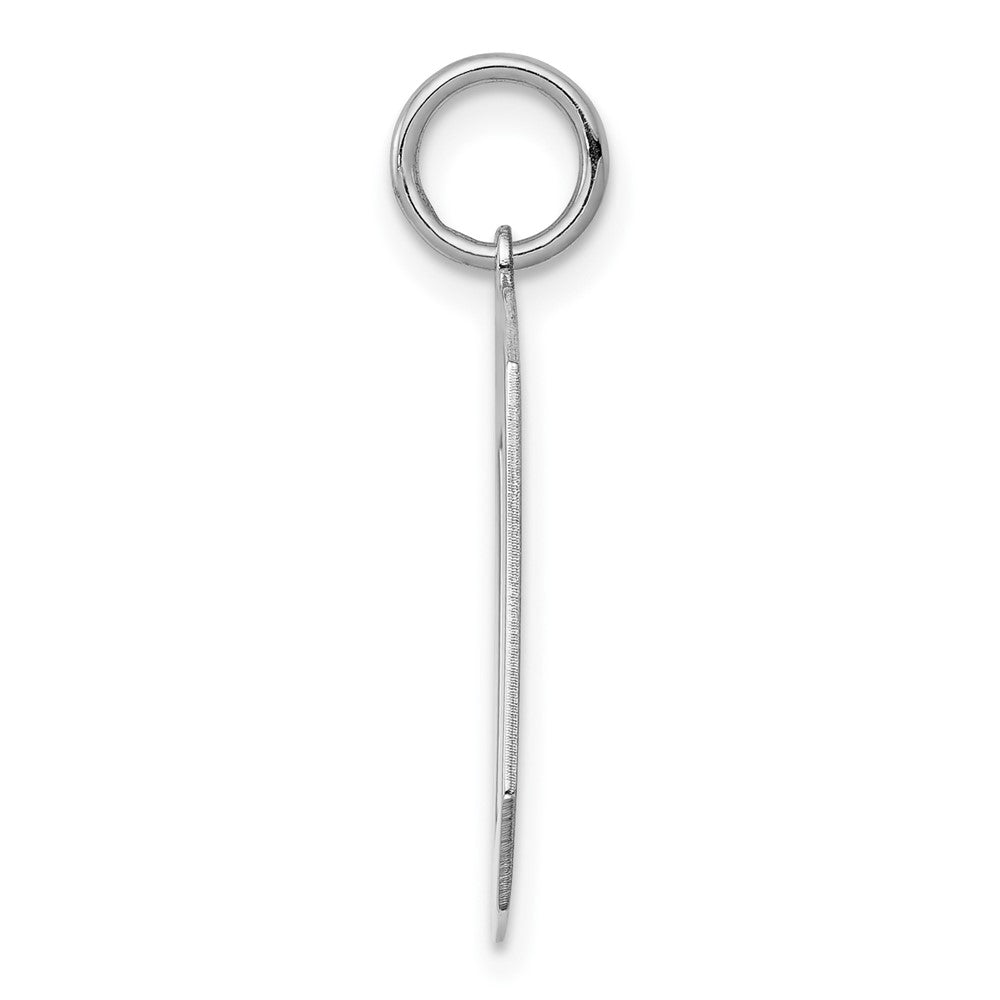 Sterling Silver/Rhodium-plated Polished Number 0 Charm