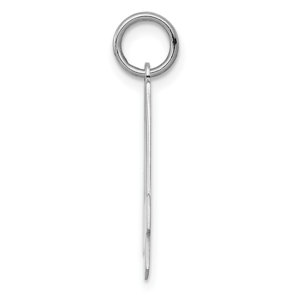 Sterling Silver/Rhodium-plated Polished Number 4 Charm
