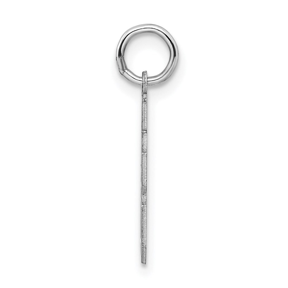 Sterling Silver/Rhodium-plated Satin Number 88 Charm