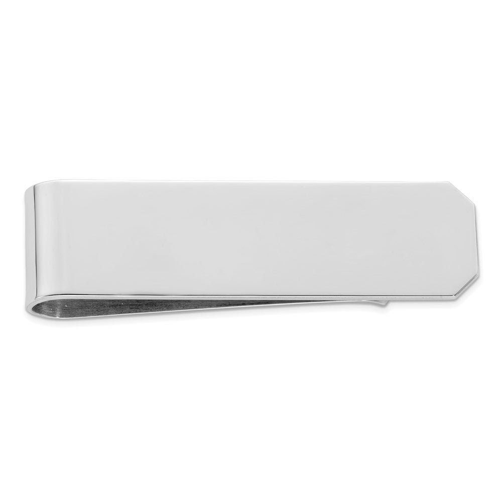 Solid;Polished;Engravable;Sterling silver;Rhodium-plated