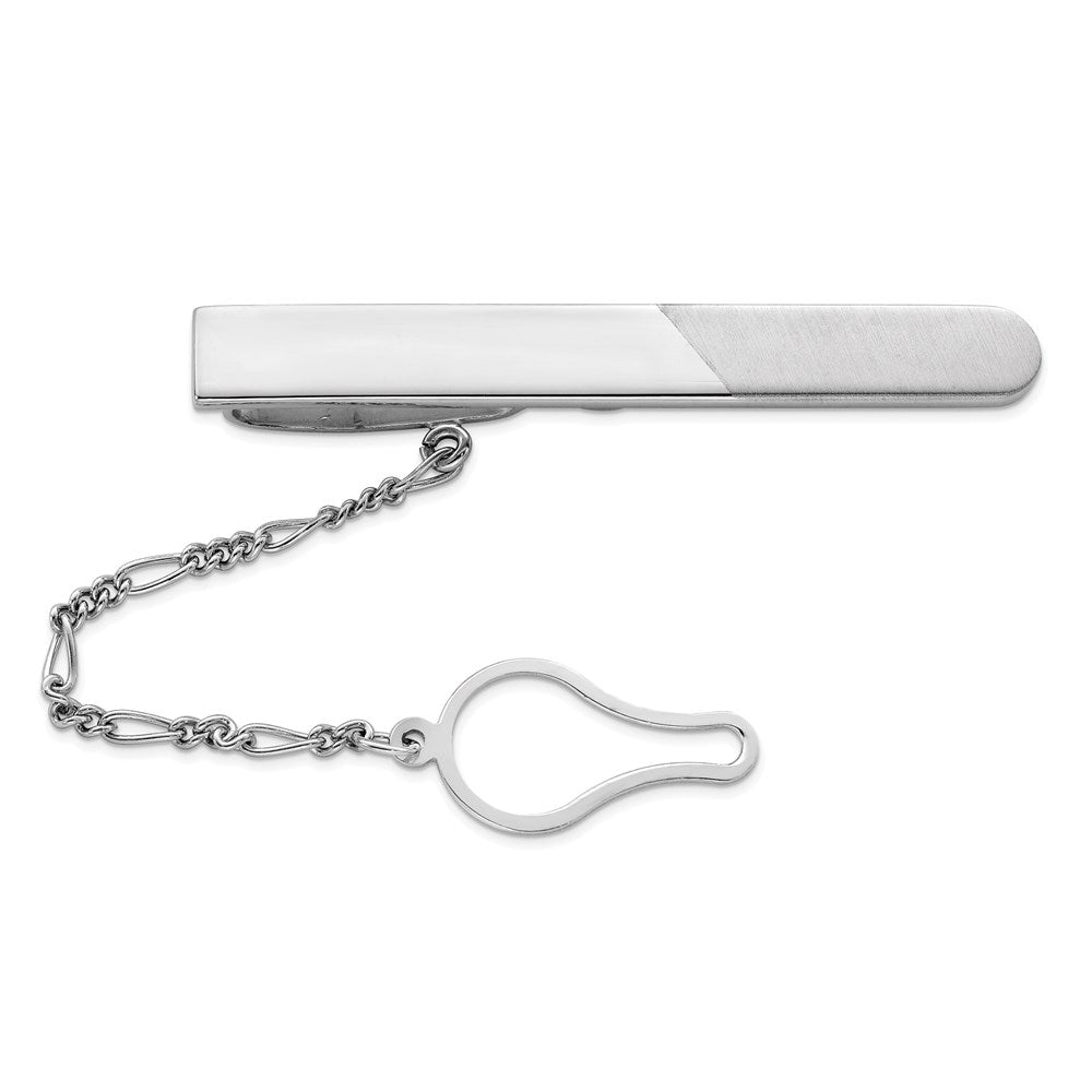 Solid;Engravable;Sterling silver;Rhodium-plated;Polished & satin