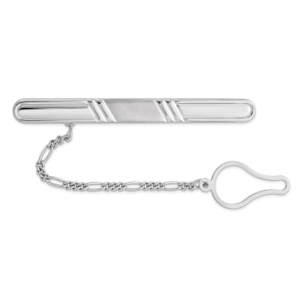 Solid;Engravable;Sterling silver;Rhodium-plated;Polished & satin