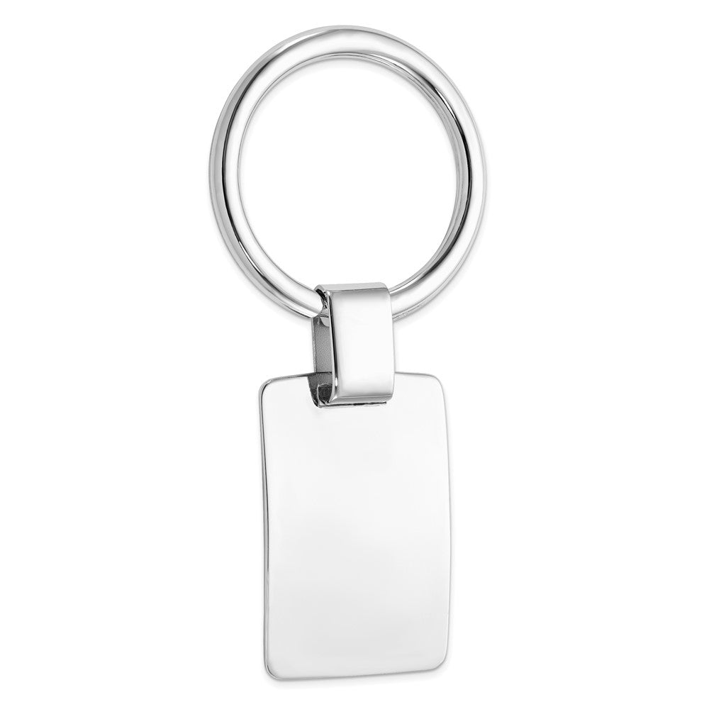 Solid;Polished;Engravable;Sterling silver;Rhodium-plated;Concave
