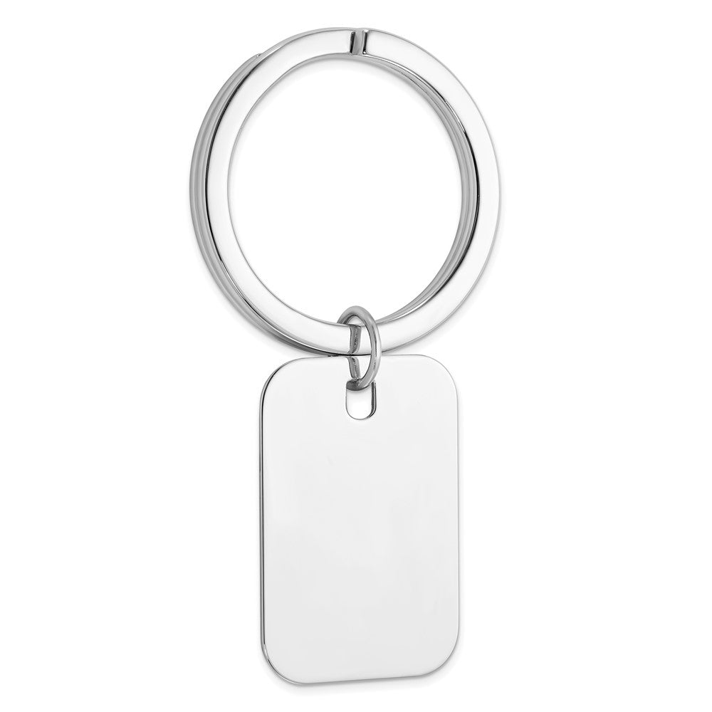 Solid;Polished;Engravable;Sterling silver;Rhodium-plated;Satin Back