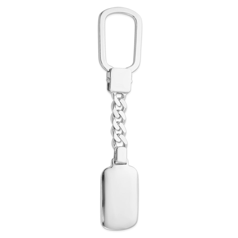 Solid;Polished;Engravable;Sterling silver;Rhodium-plated