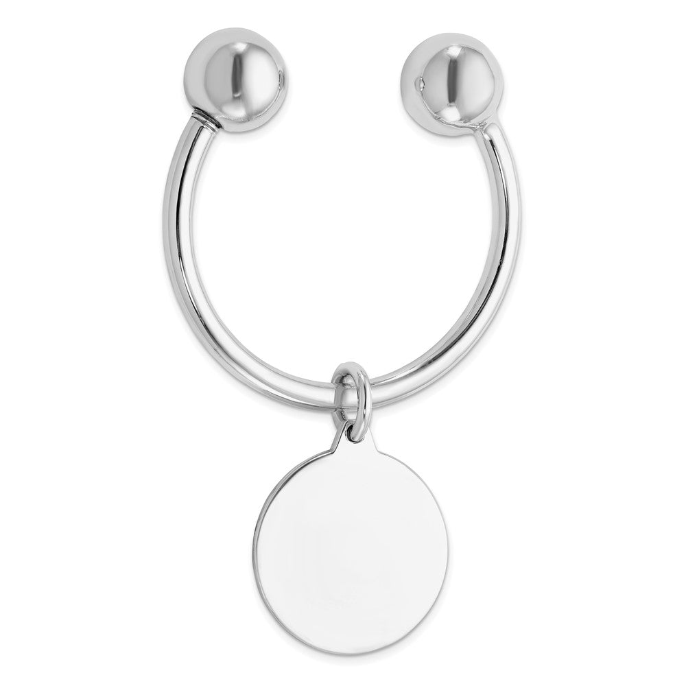 Solid;Polished;Engravable;Sterling silver;Rhodium-plated