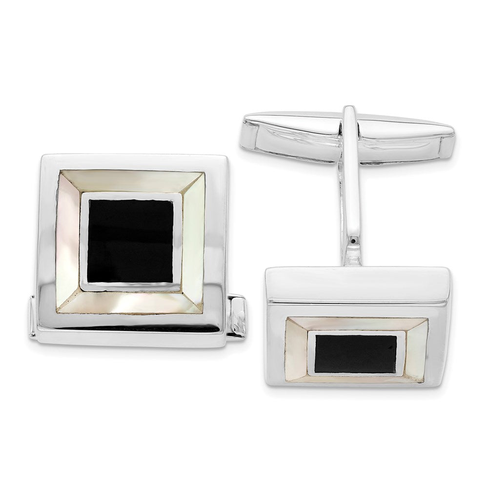 Polished;Enamel;Sterling silver;Mother of pearl