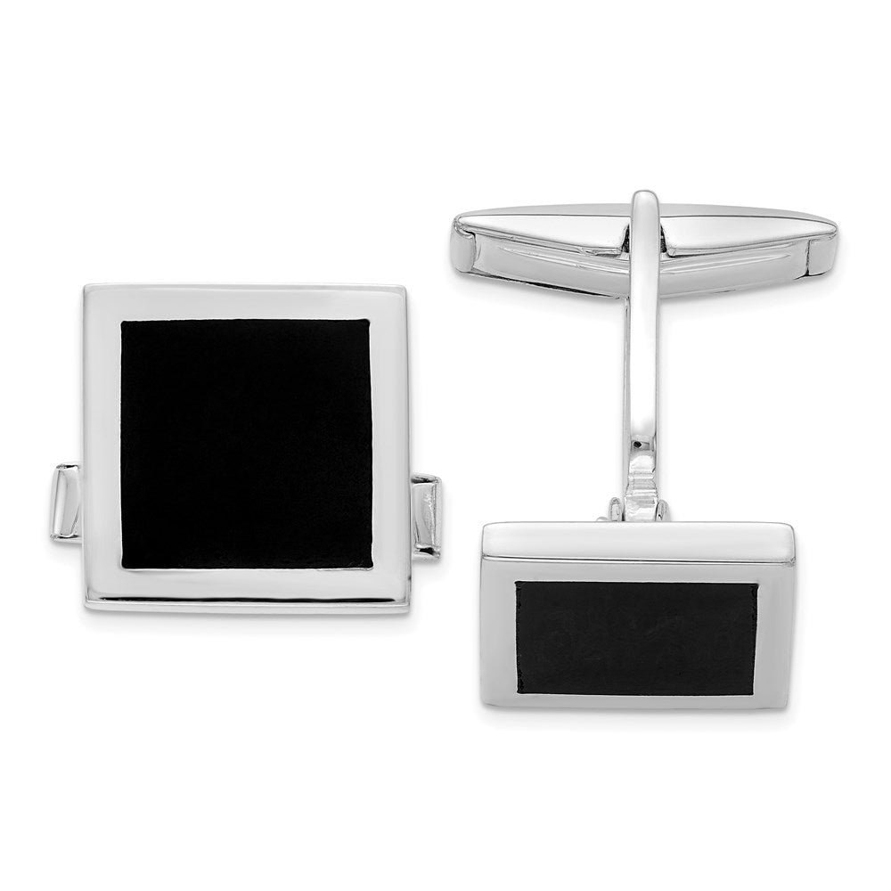 Polished;Sterling silver;Onyx