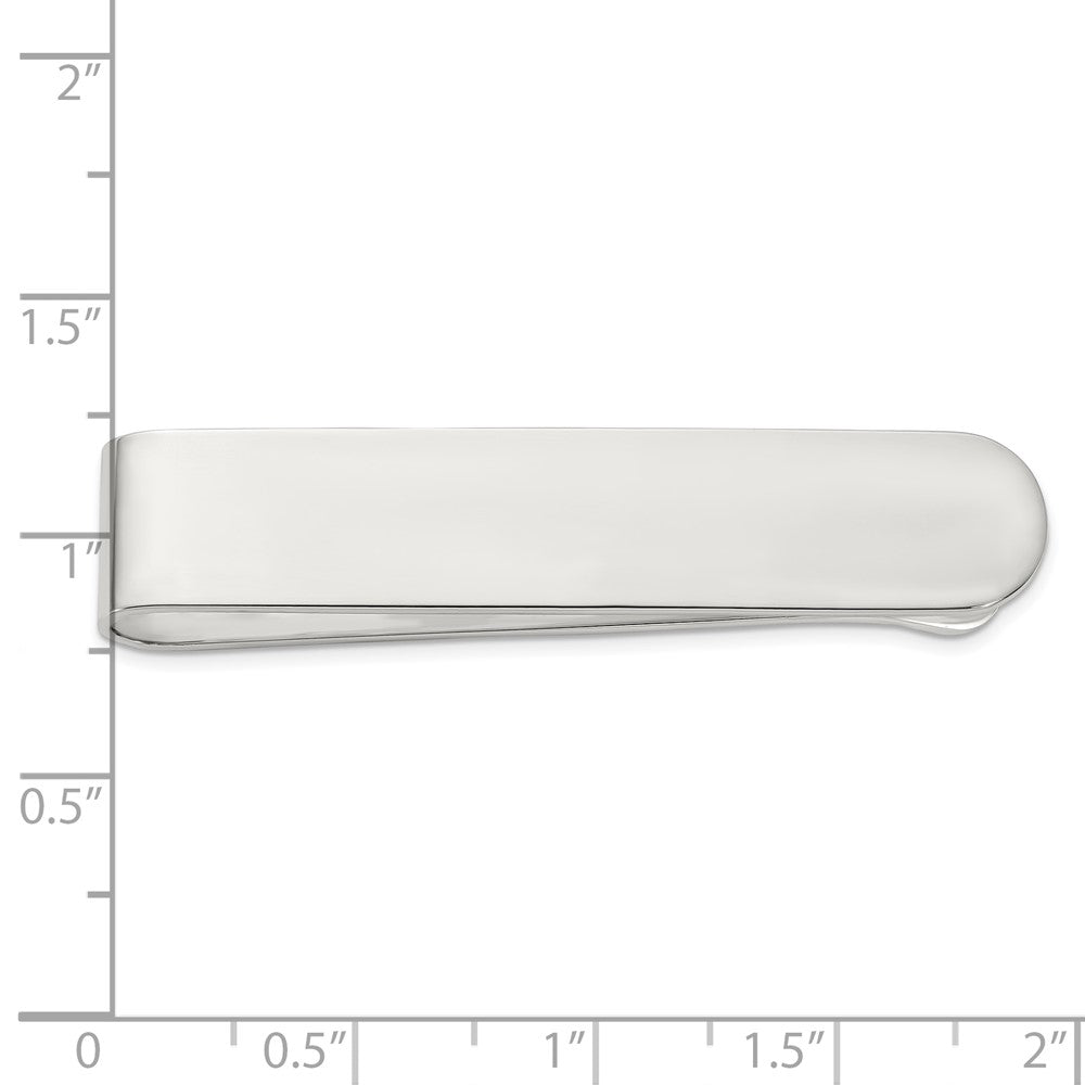 Sterling Silver Rhodium-plated Polished Money Clip