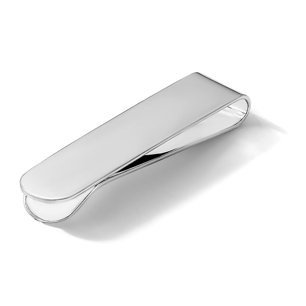 Sterling Silver Rhodium-plated Polished Money Clip