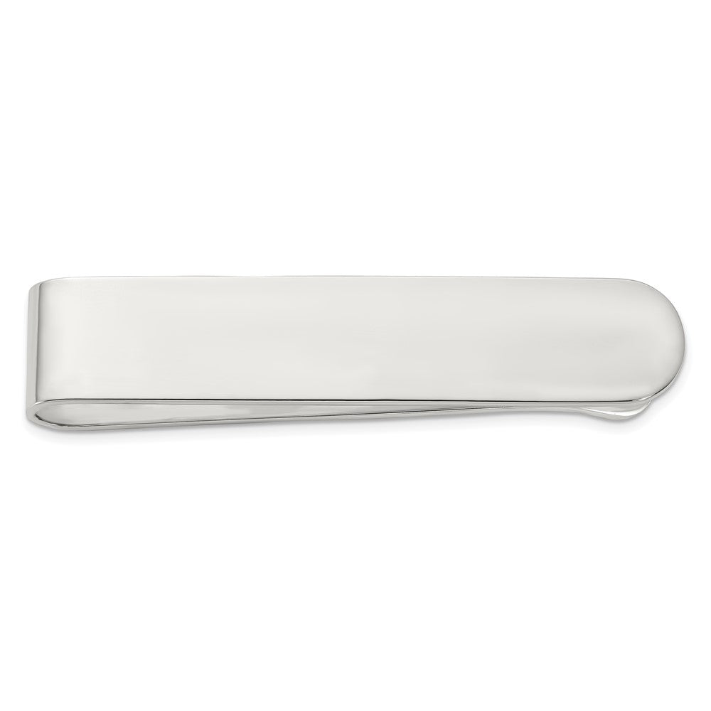 Sterling Silver Rhodium-plated Polished Money Clip