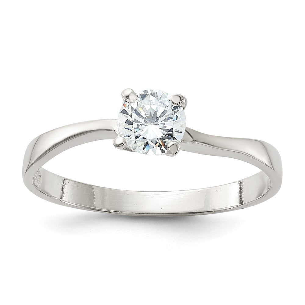 Solid;Casted;Sterling silver;CZ