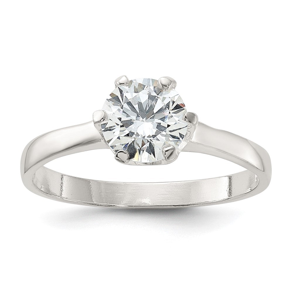 Solid;Casted;Sterling silver;CZ