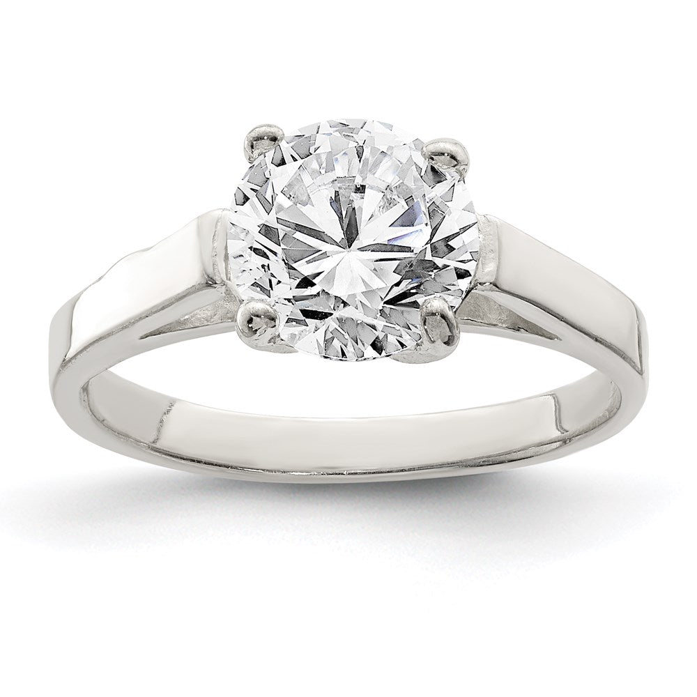 Solid;Casted;Sterling silver;CZ