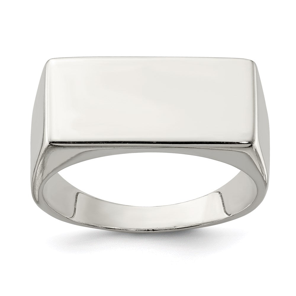 Solid;Casted;Polished;Closed back;Engravable;Sterling silver