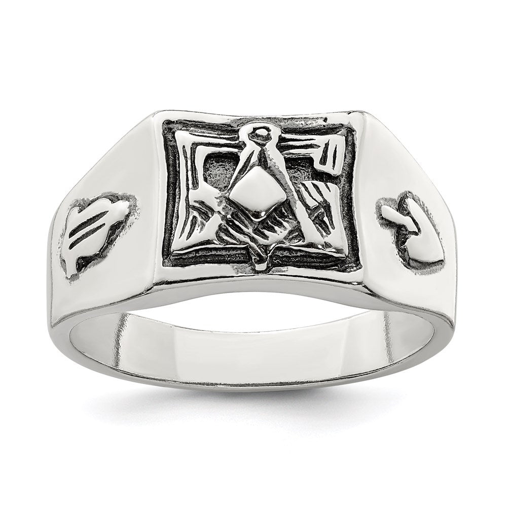 Solid;Casted;Antique finish;Sterling silver