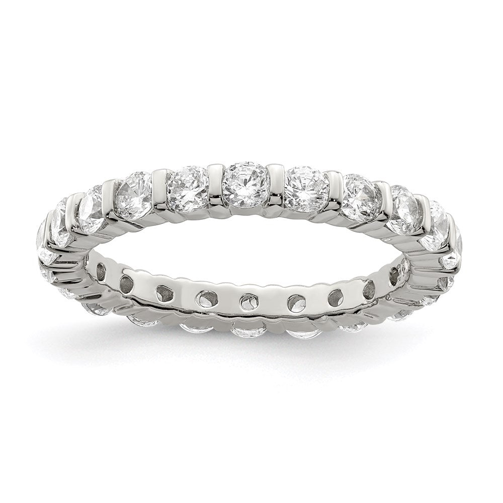 Casted;Polished;Sterling silver;CZ