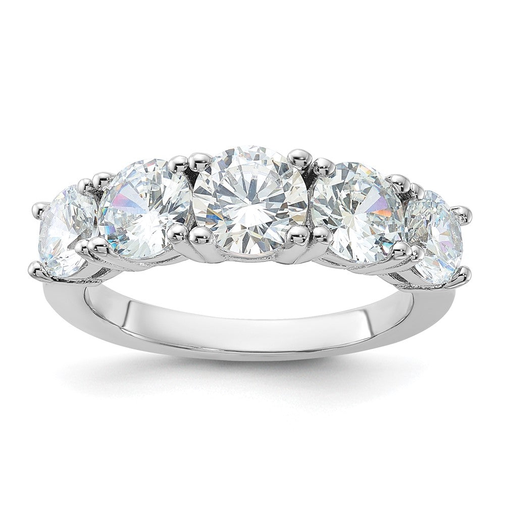 Casted;Polished;Sterling silver;CZ