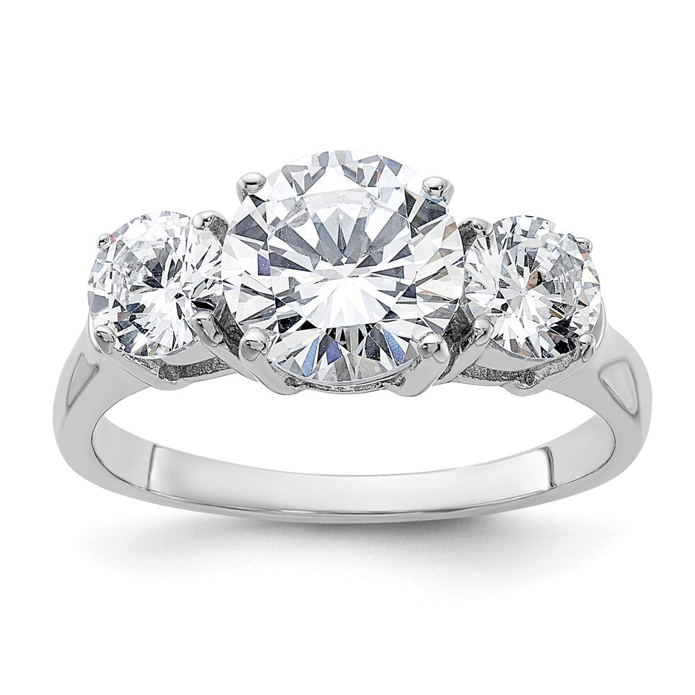 Casted;Polished;Sterling silver;CZ