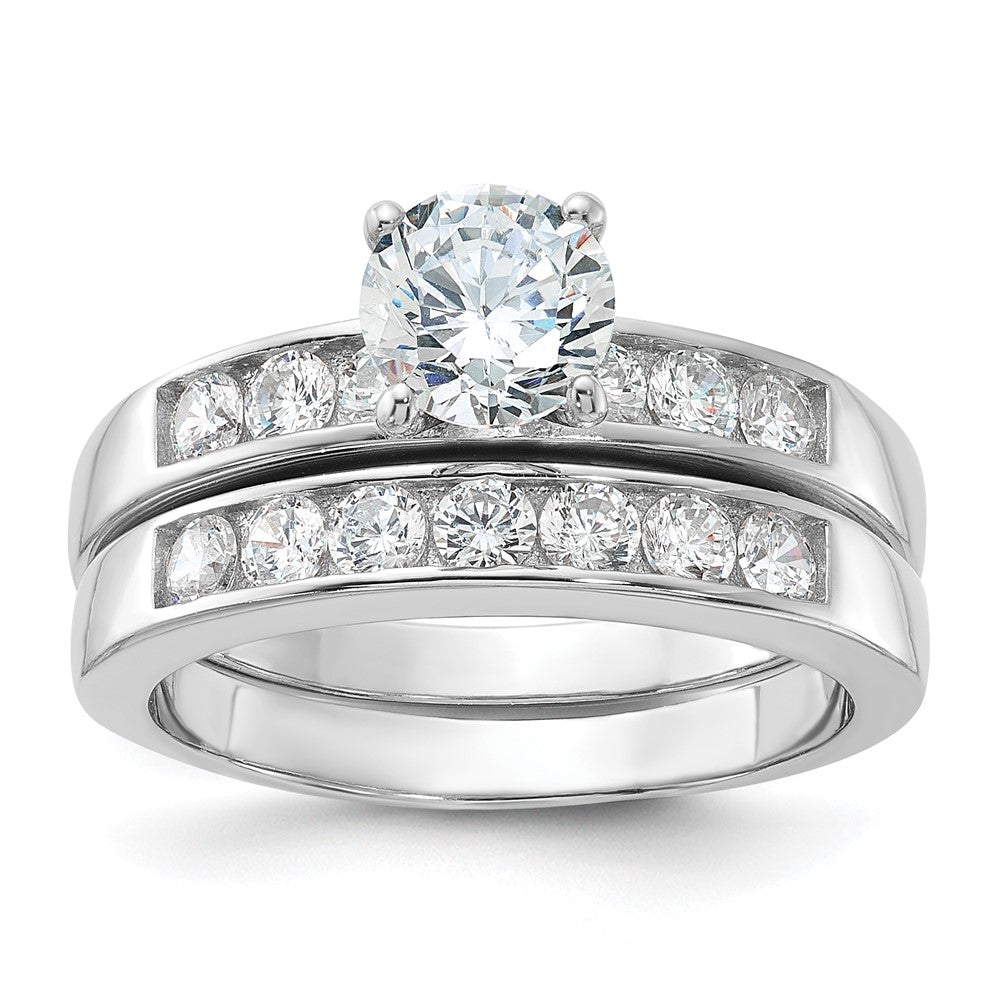 Casted;Polished;Sterling silver;CZ