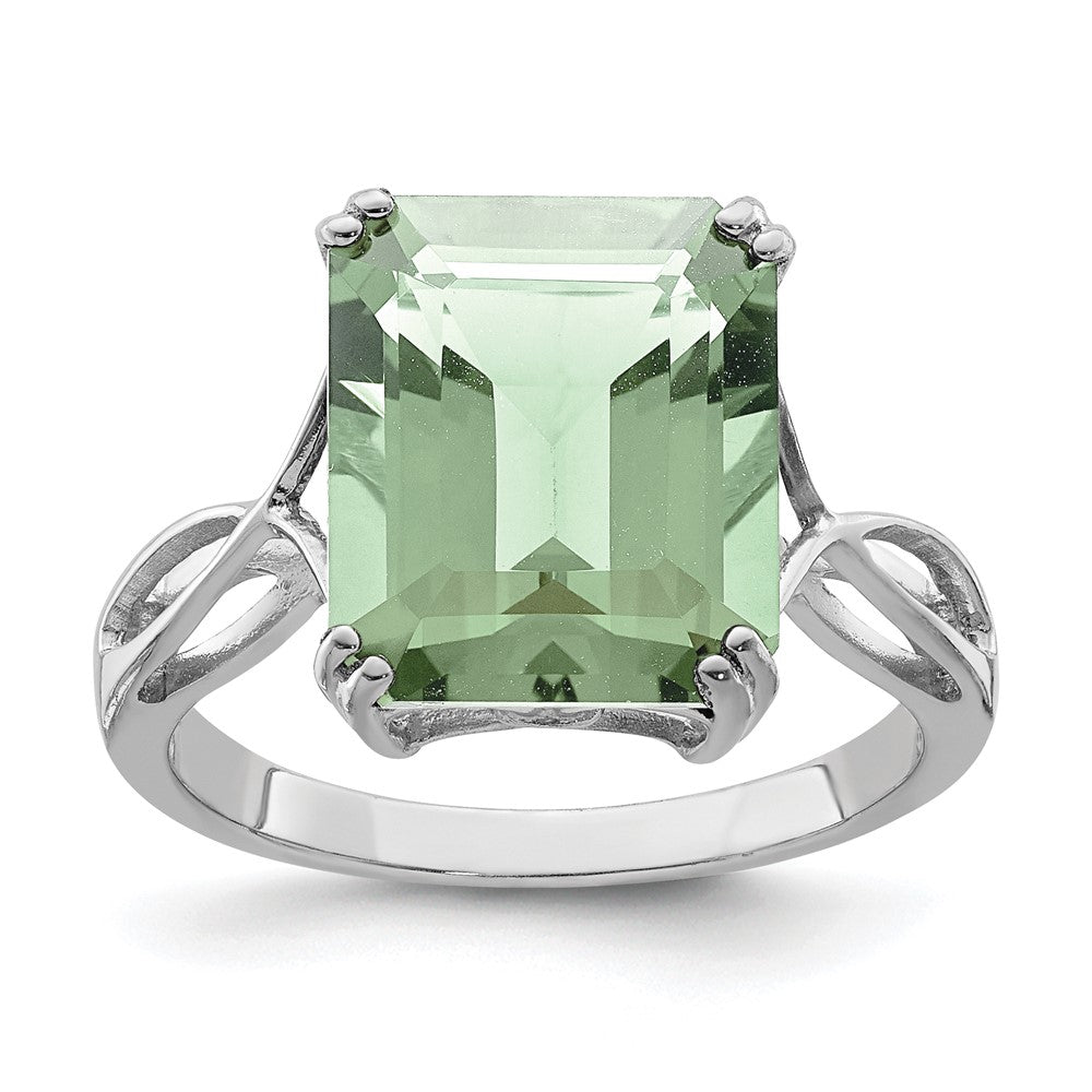 Polished;Genuine;Sterling silver;Quartz;Rhodium-plated