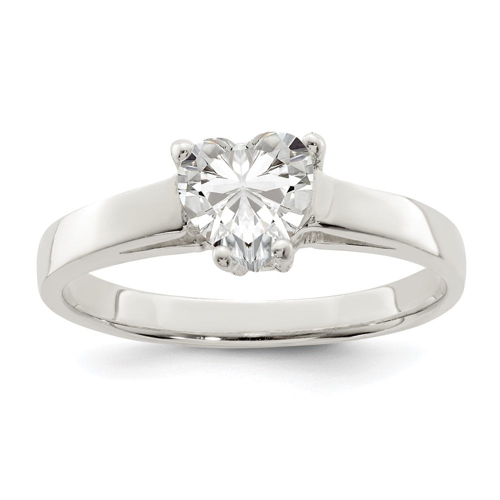 Solid;Casted;Polished;Sterling silver;CZ