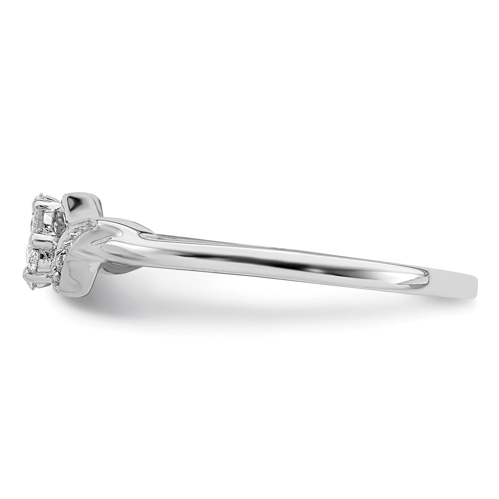 Sterling Silver Rhodium Plated Diamond Ring