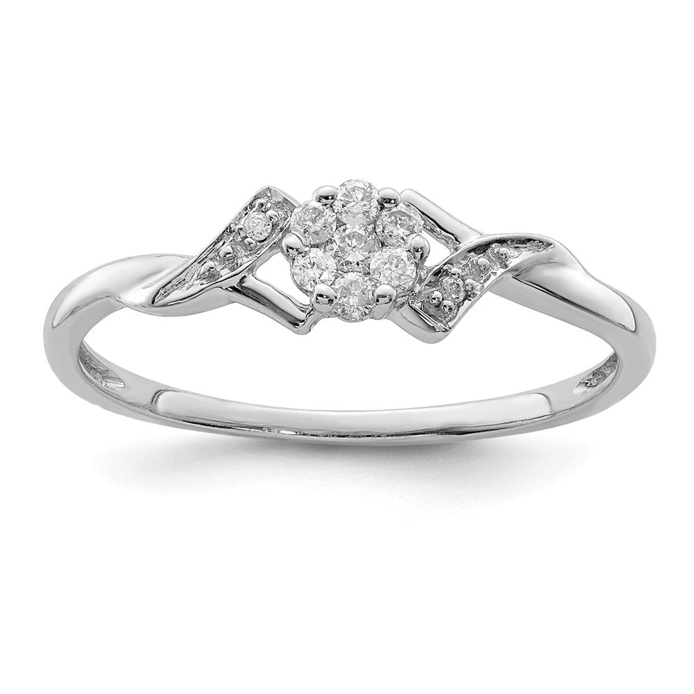 Polished;Sterling silver;Diamond;Rhodium-plated