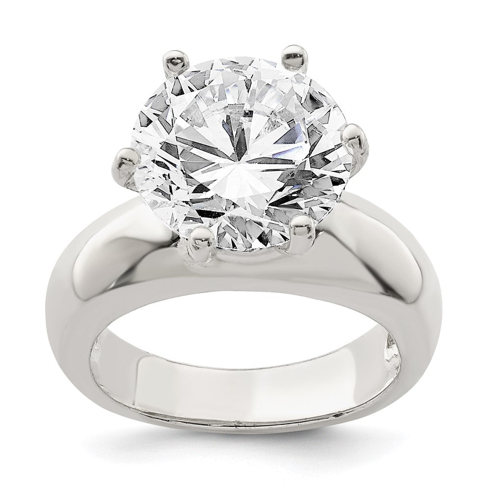 Solid;Casted;Polished;Sterling silver;CZ