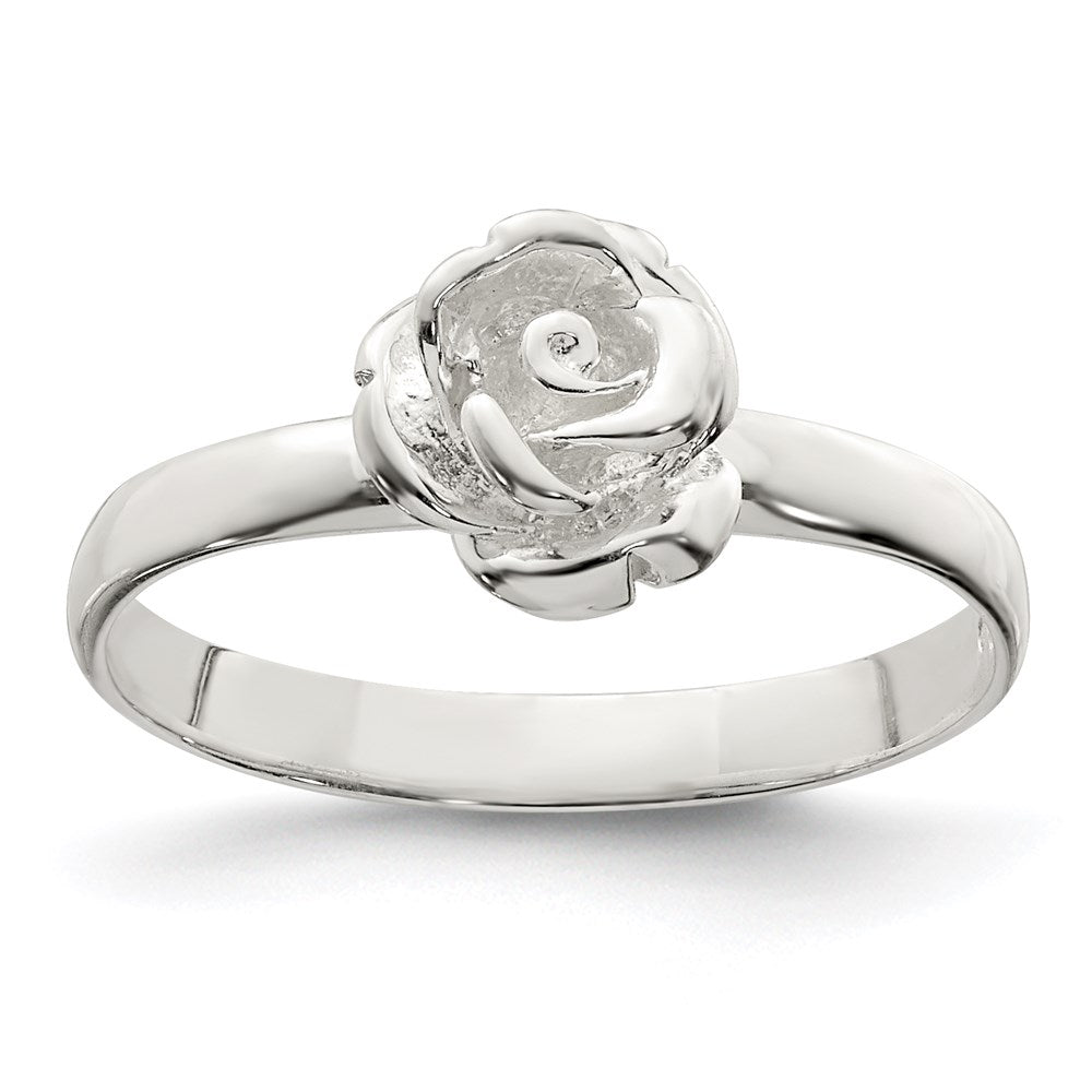 Polished;3-D;Sterling silver