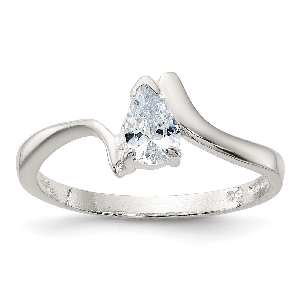Casted;Polished;Sterling silver;CZ