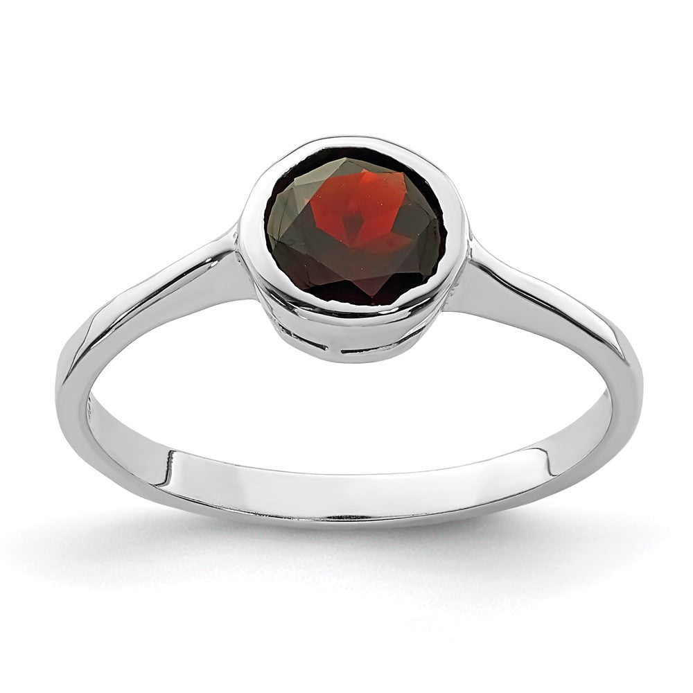 Casted;Polished;Sterling silver;Bezel;Rhodium-plated