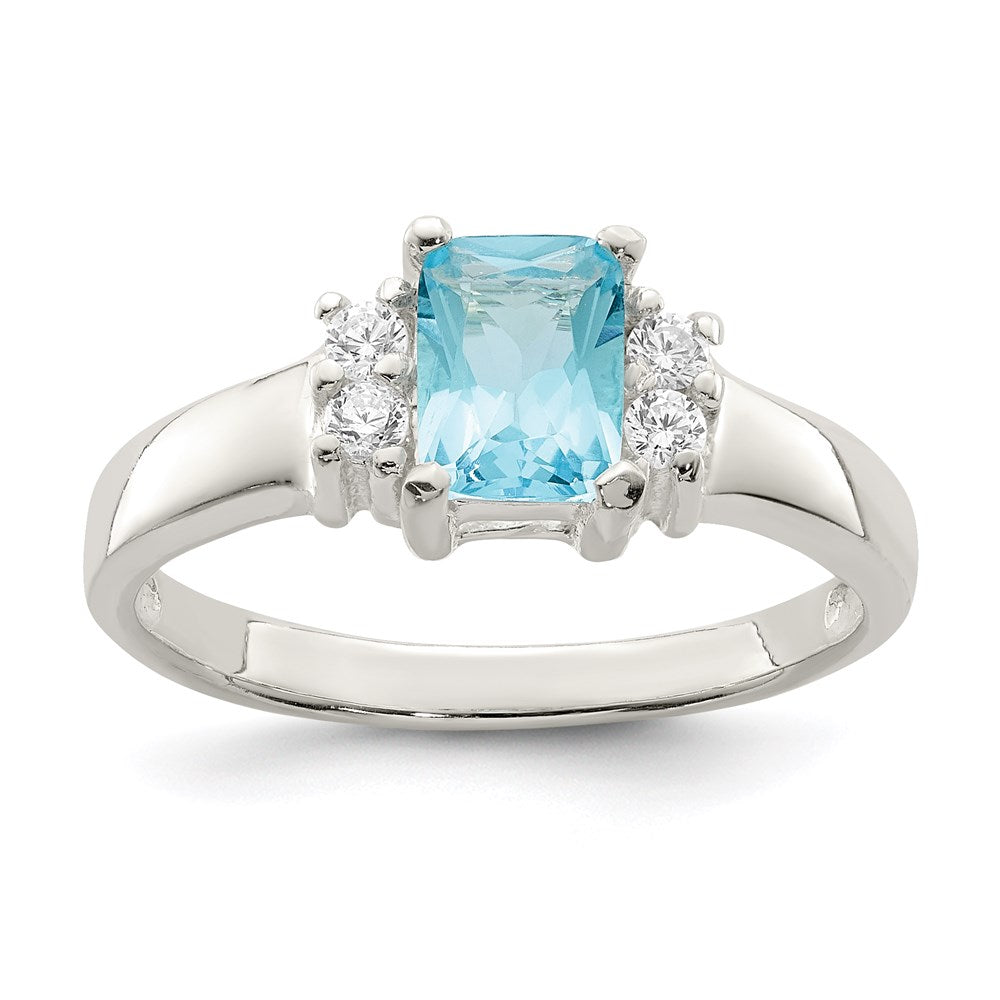 Casted;Polished;Open back;Sterling silver;CZ;Oval;Cut-out sides;Blue CZ