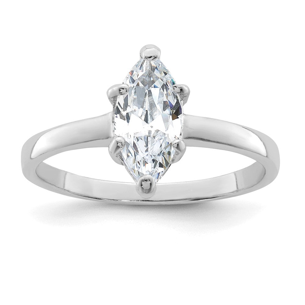Solid;Casted;Polished;Sterling silver;CZ