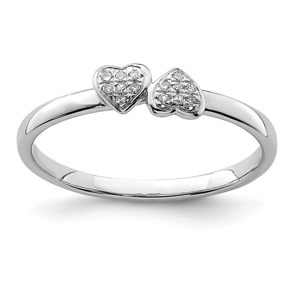 Polished;Sterling silver;Diamond;Rhodium-plated