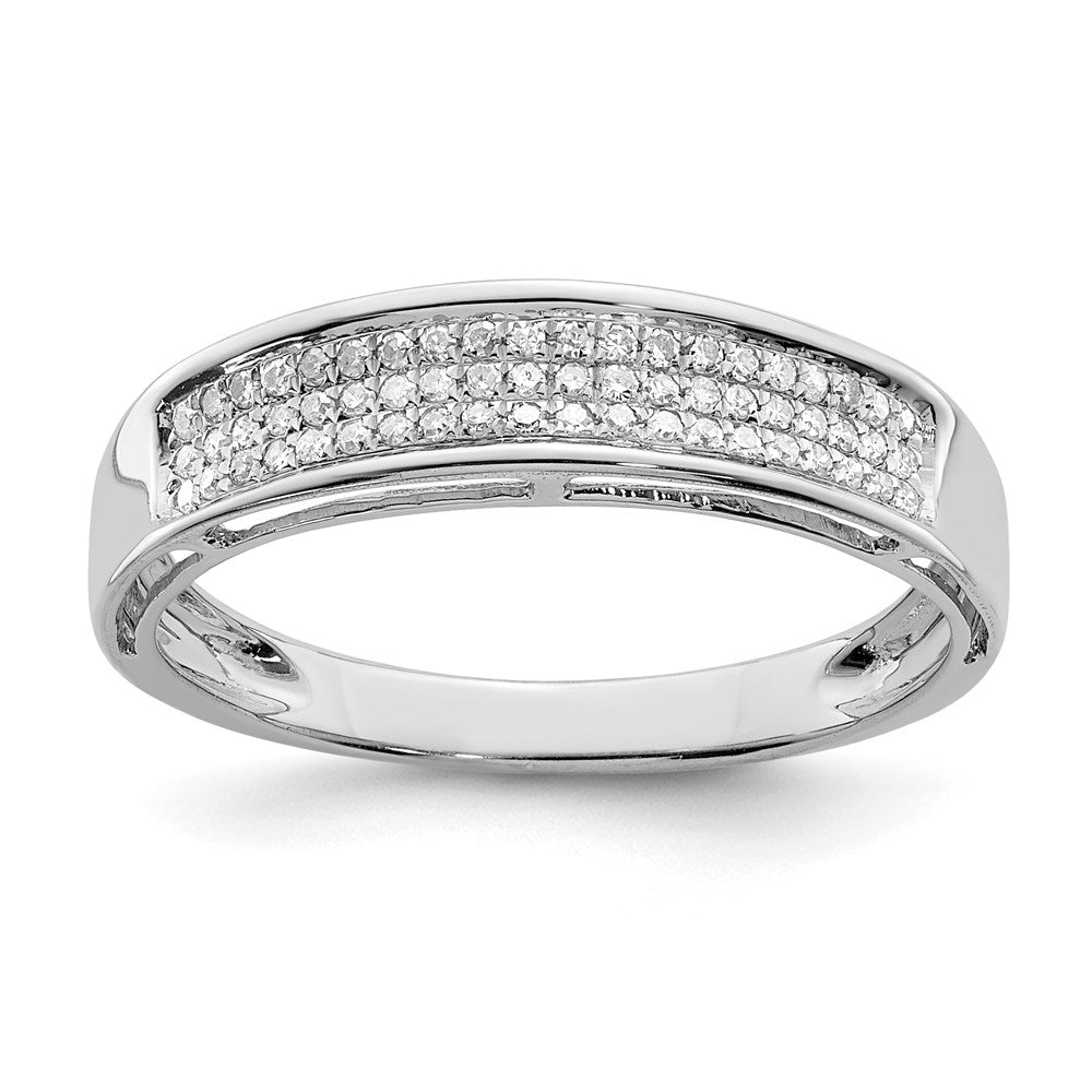 Polished;Sterling silver;Diamond;Rhodium-plated