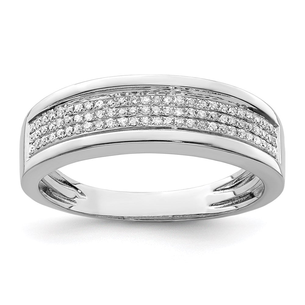 Polished;Sterling silver;Diamond;Rhodium-plated