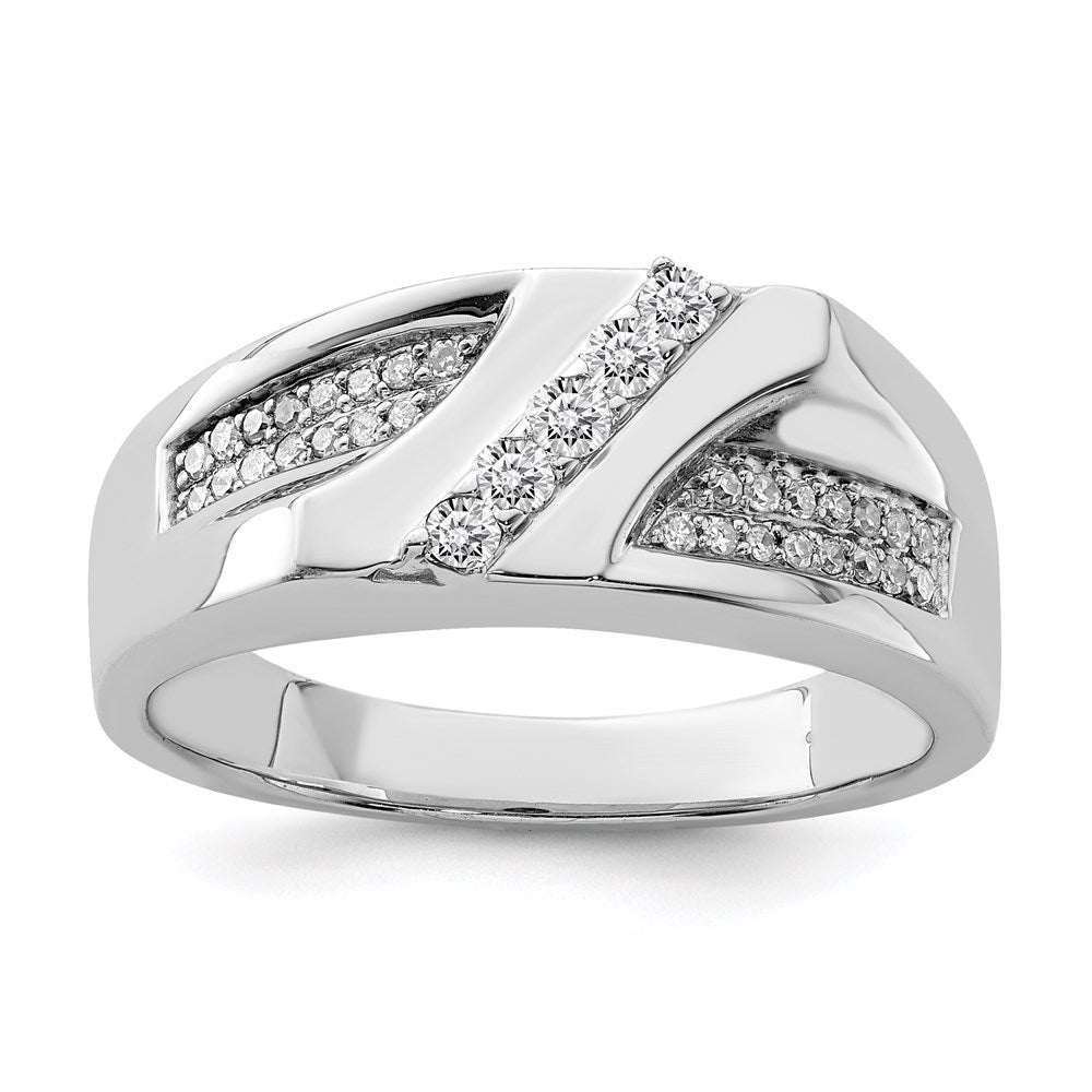 Polished;Sterling silver;Diamond;Rhodium-plated
