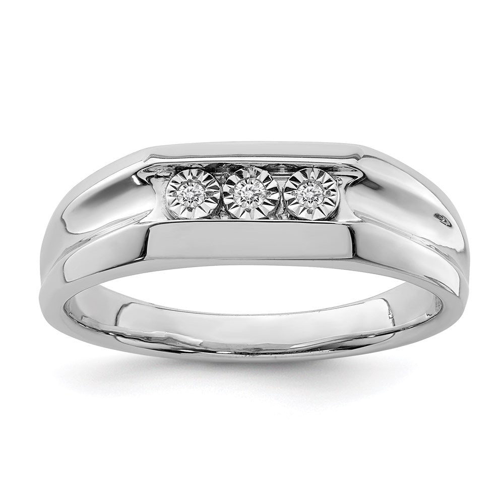 Polished;Sterling silver;Diamond;Rhodium-plated