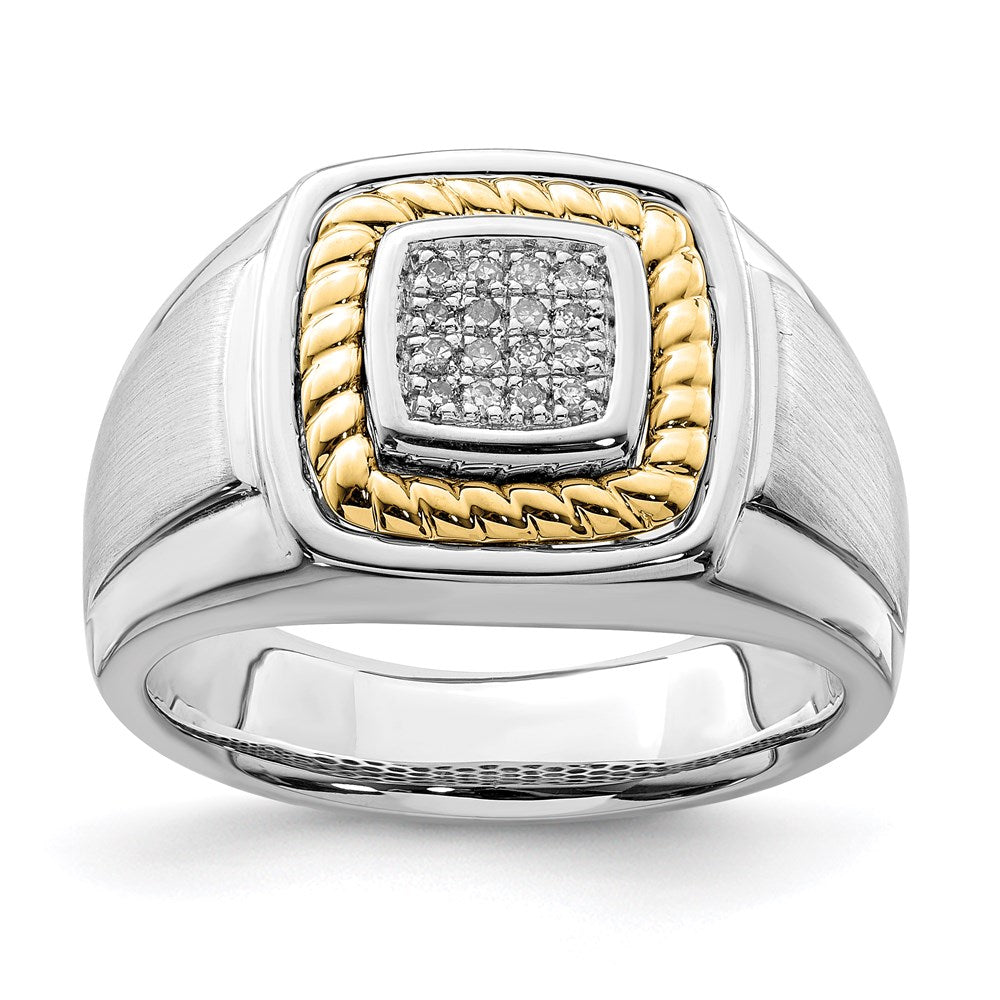 Polished;Diamond;Rhodium-plated;SS & 10k yellow gold
