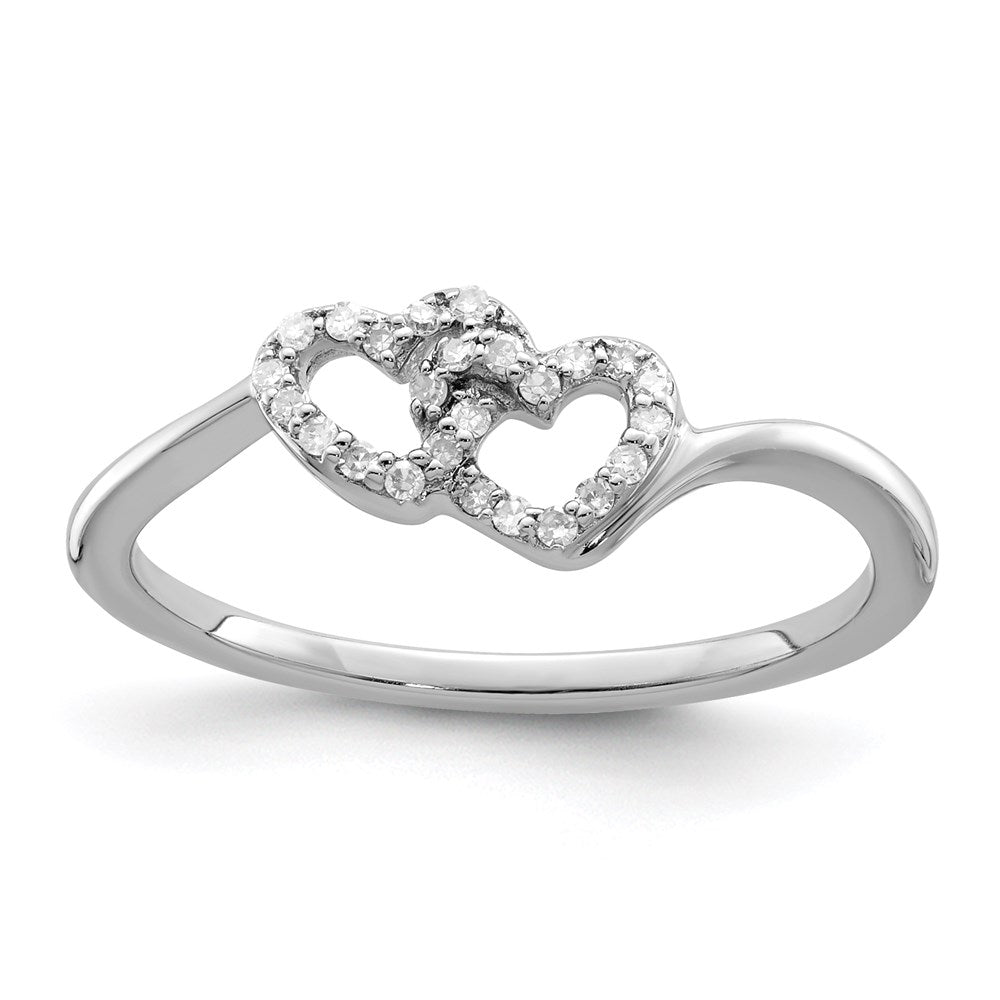 Polished;Sterling silver;Diamond;Rhodium-plated