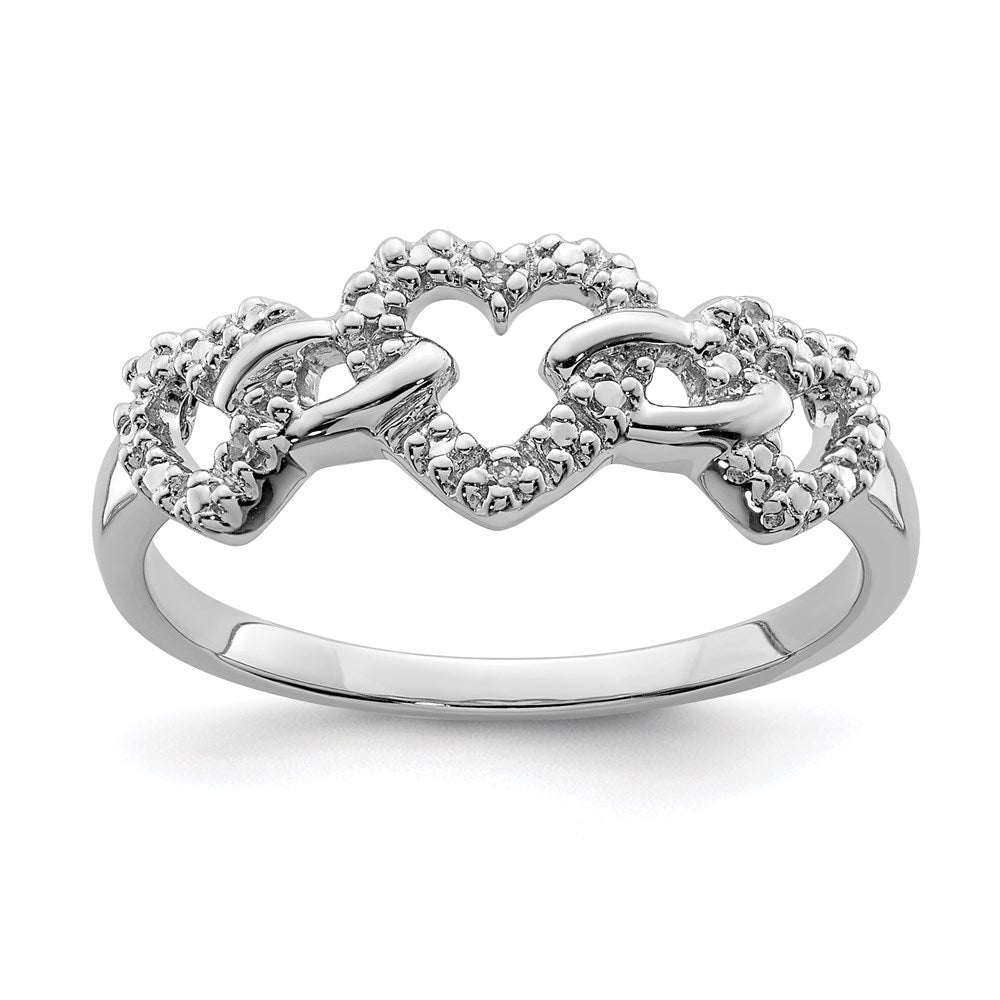 Polished;Sterling silver;Diamond;Rhodium-plated