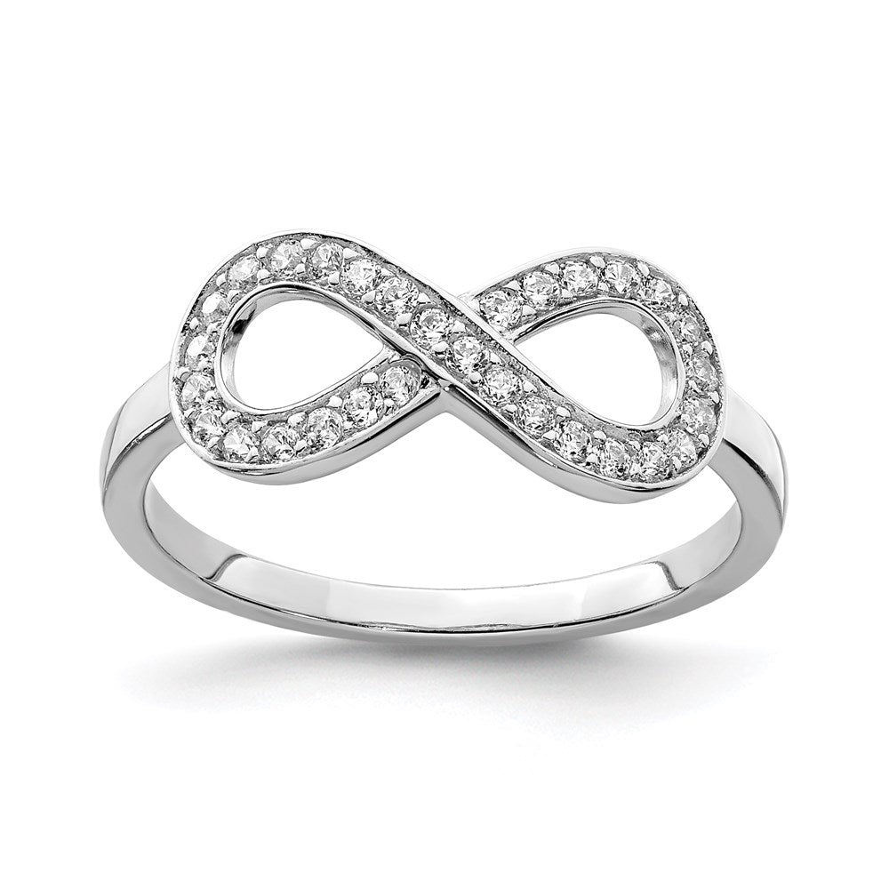 Polished;Sterling silver;CZ